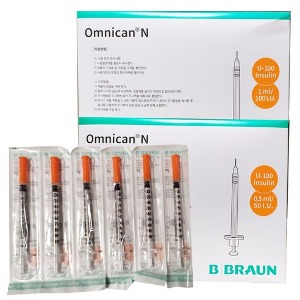 (2) B.BRAUN 비브라운 인슐린주사기 Omnican31G 8mm 0.5cc 100개/팩